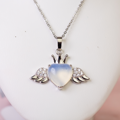 Anjelský Amulet srdiečko z Opalitu s anjelskými krídlami
