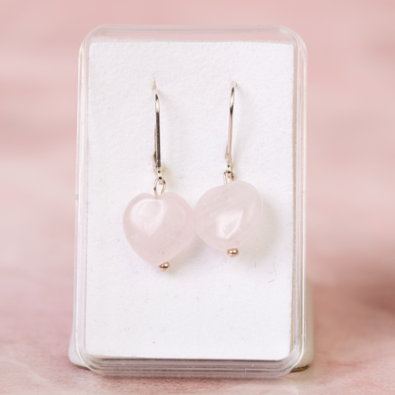 Náušnice Ruženín srdiečko, striebro 