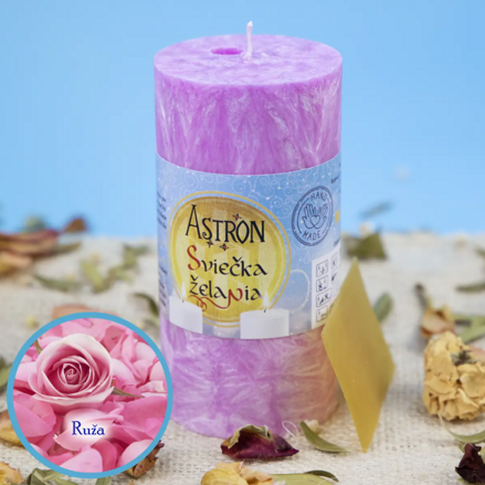 Sviečka želania - valec 11 cm, Ruža