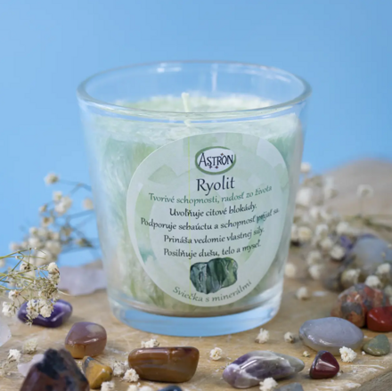 Sviečka s minerálmi Ryolit