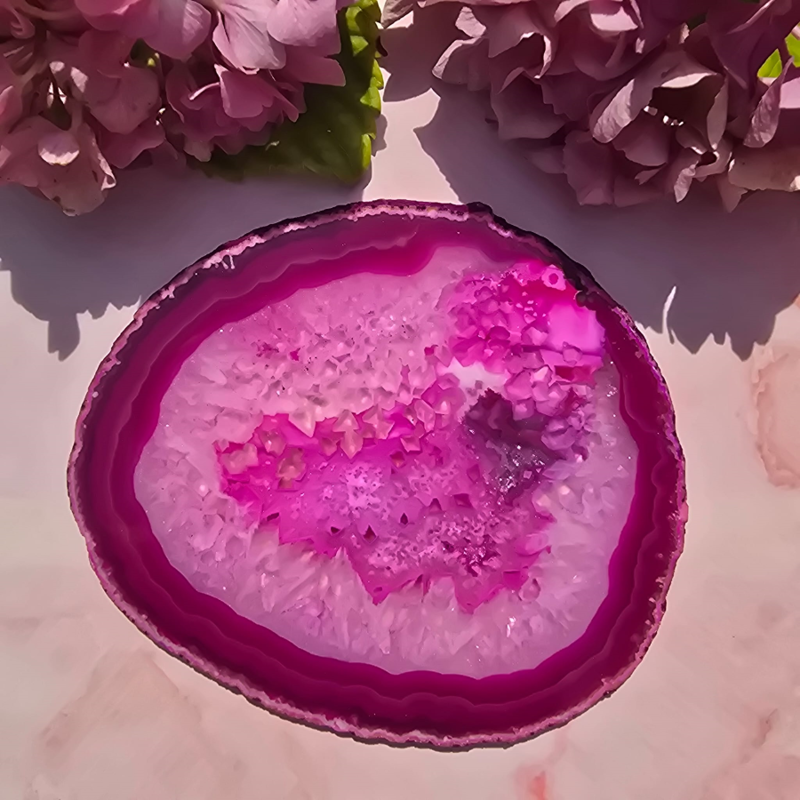 Achát pláty - cyklámenová farba