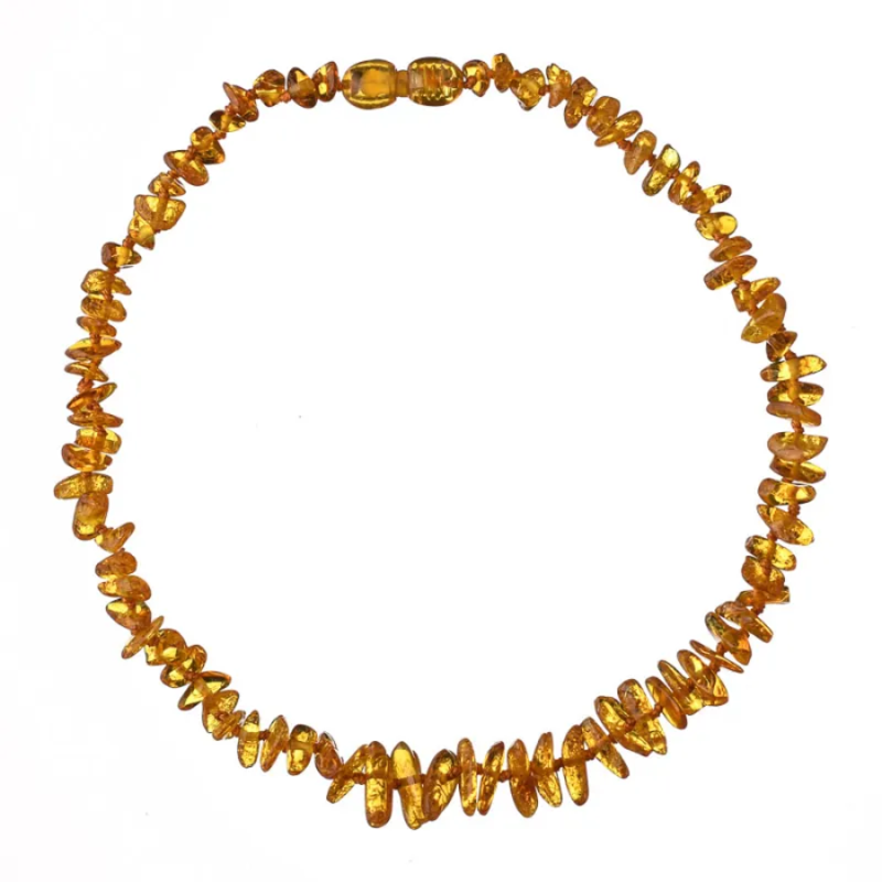 Detský náhrdelník Jantár - koňaková farba 