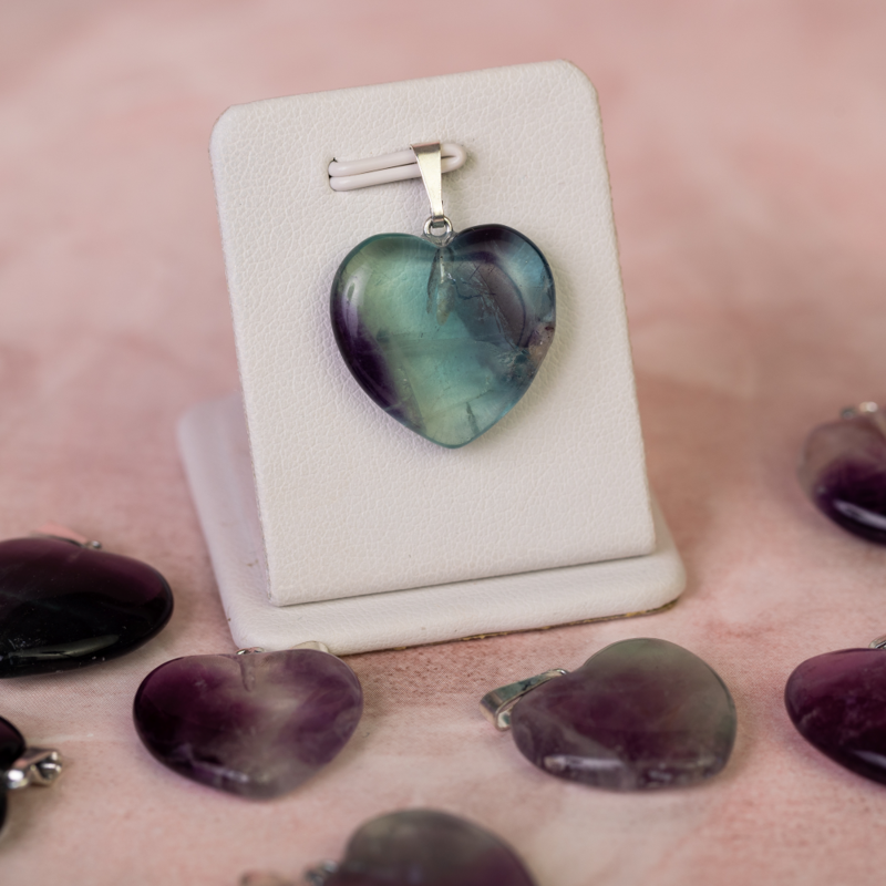 Prívesok srdiečko Fluorit cca 2 cm