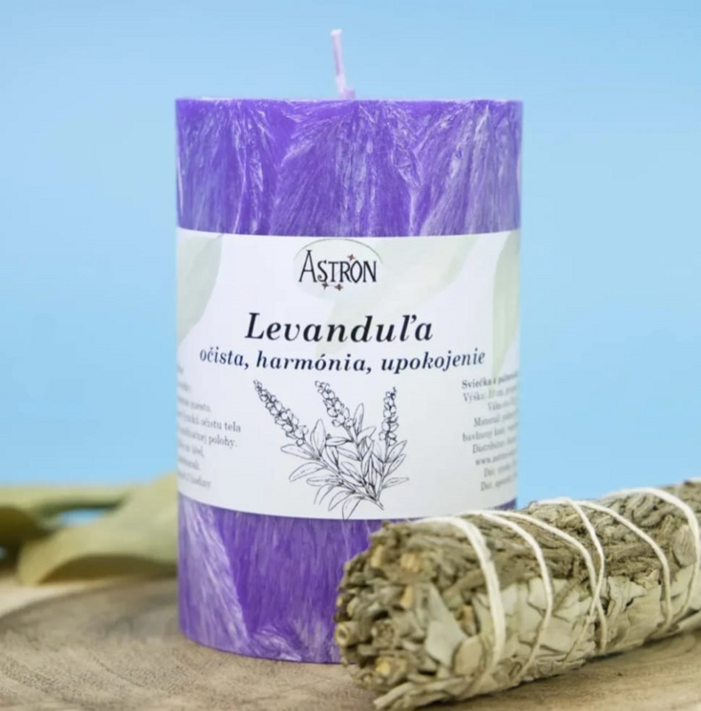 Balíček Očista, harmónia, upokojenie: Sviečka Levanduľa a vykurovadlo
