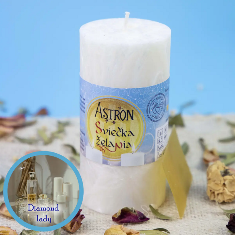 Sviečka želania – valec 11 cm, Diamond Lady – EXKLUZÍVNA VÔŇA