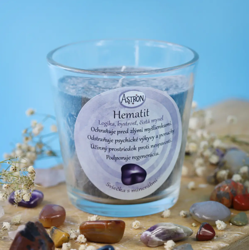 Sviečka s minerálmi Hematit